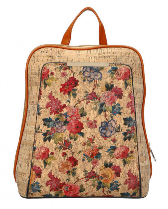Rucsac din pluta BEATRIZ, Cu buzunar, 30x13x32cm [1]