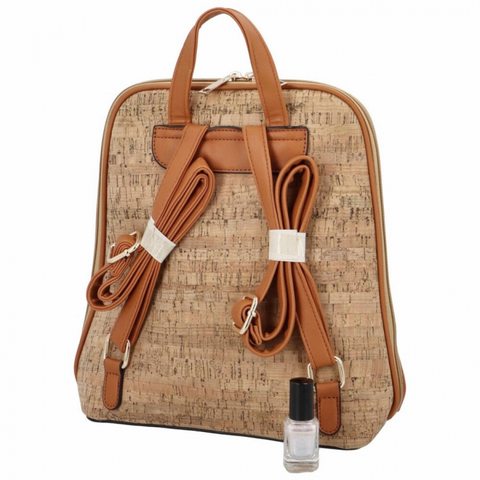 Rucsac din pluta HAILEY, Cu buzunar, 30x13x32cm [6]