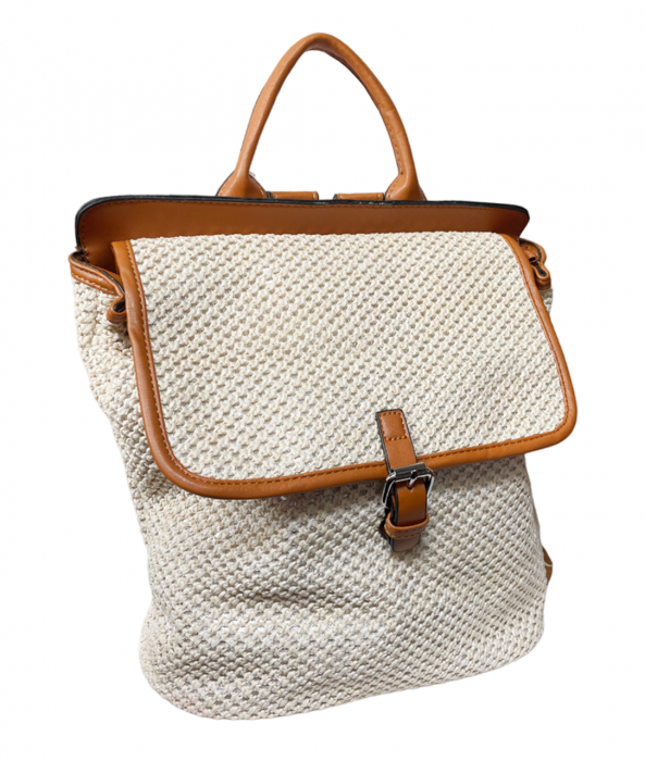 Rucsac DELILAH cu clapa, Crem, 30x30cm [4]
