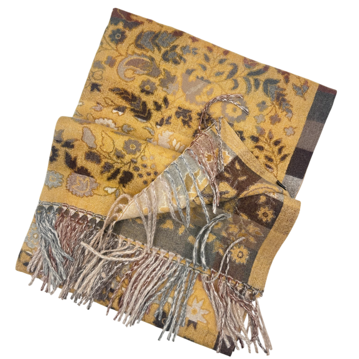 Sal jaquard VINTAGE BLOOM – Esarfa reversibila  galben [2]