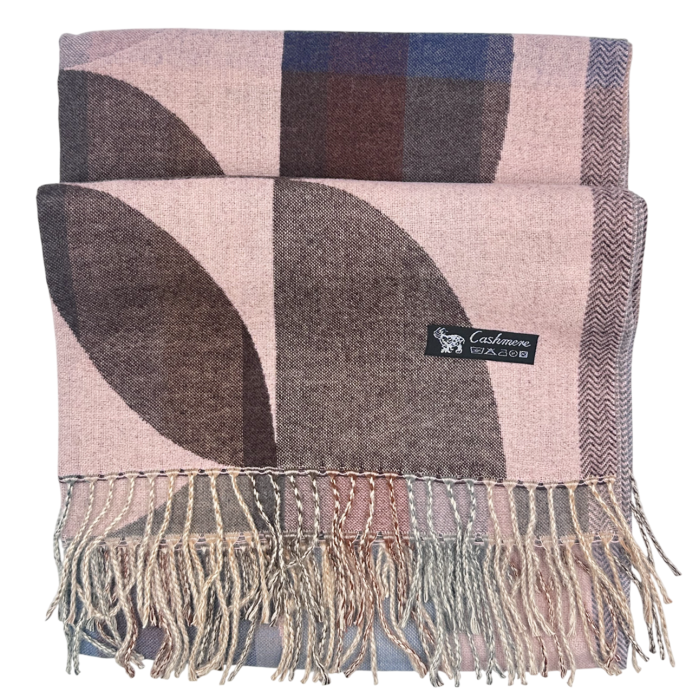 Sal Poncho cu model geometric ECLIPSE, Roz/ Maro [5]