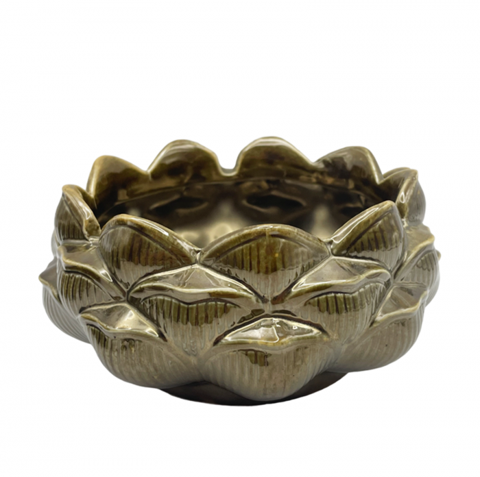 Scrumiera ceramica PINECONE, Auriu, 10cm [3]