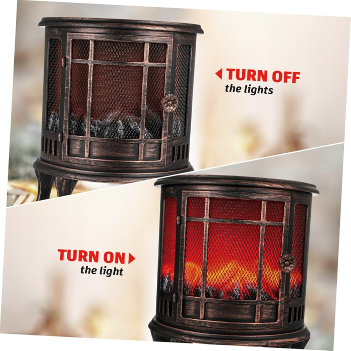 Semineu Decorativ Vintage THOMAS, Cu Efect Flacara [2]