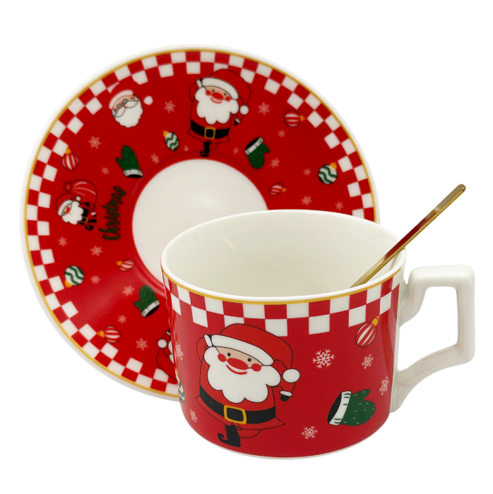 Set 2 Cesti & 2 Farfurii cu Mos Craciun SEASON, 180ml [4]