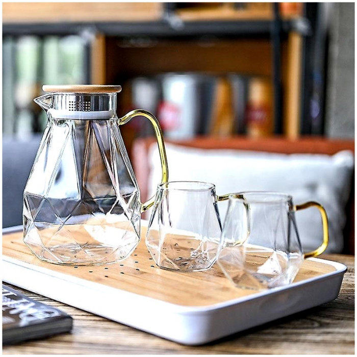 Cana de sticla borosilicata DIAMOND, 350ml [5]