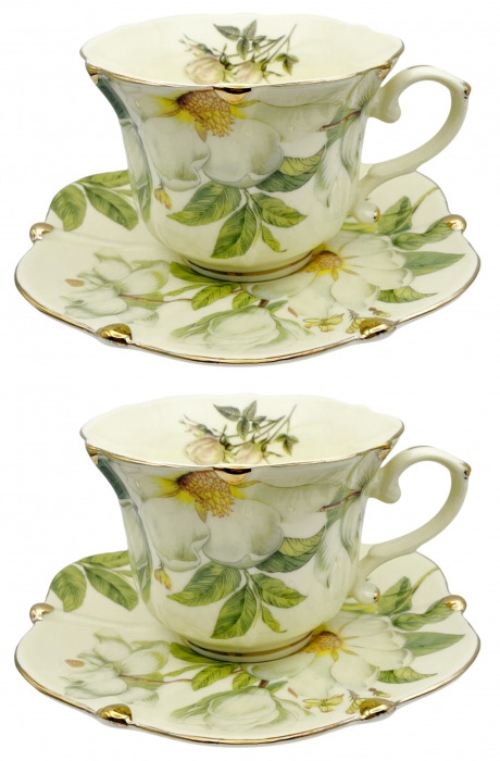 Set portelan Vintage, 2 Cesti si Farfurii Lerida, 180ml [1]