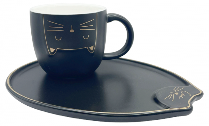 Set 2 Cesti cu Farfurii, Pisica MEOW, 200ml [3]