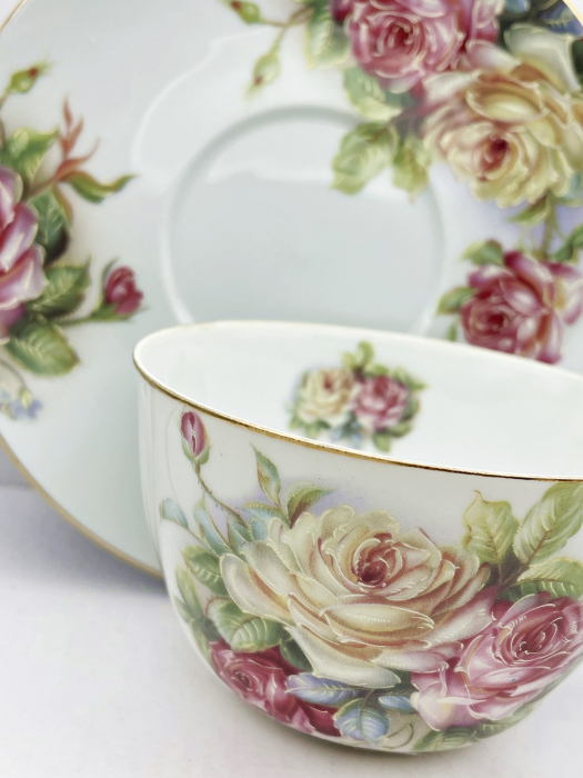 Set portelan fin, 2 Cesti si farfurii Valerie, 180ml [3]