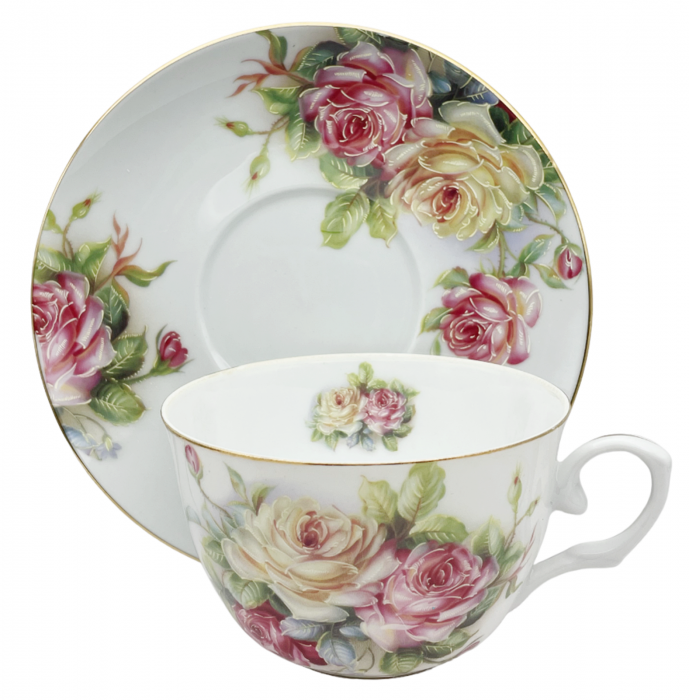 Set portelan fin, 2 Cesti si farfurii Valerie, 180ml [2]