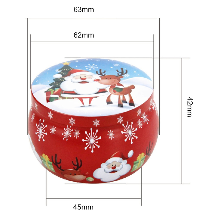 Cutie metalică rotundă pentru cadouri JOY – model Crăciun [3]