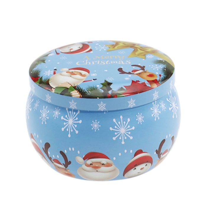 Cutie metalică rotundă pentru cadouri JOY – model Crăciun [1]