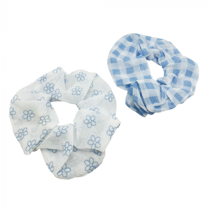 Set 2 elastice pentru par DENISE, Bleu, 12cm [2]