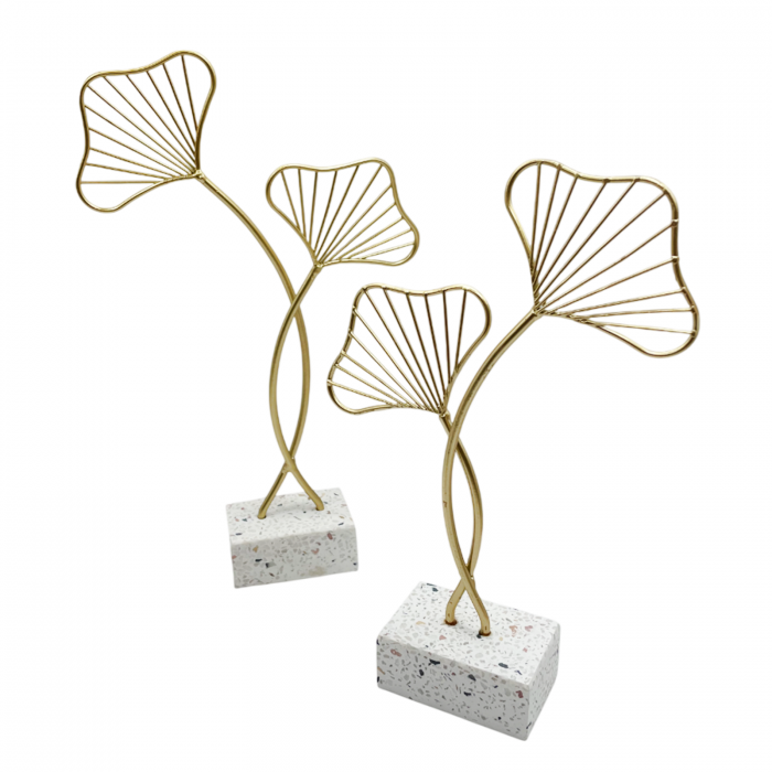 Set 2 Ornamente decorative GINKO LEAF, Auriu [1]