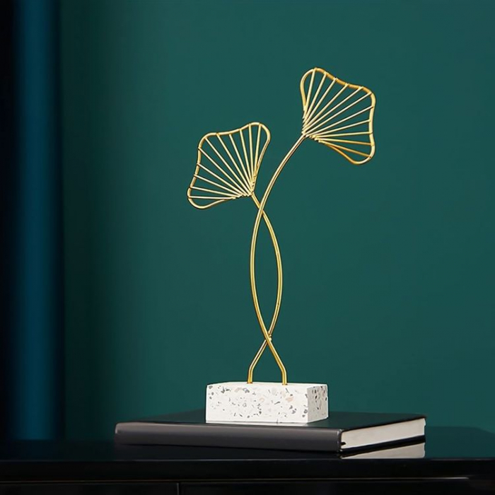 Set 2 Ornamente decorative GINKO LEAF, Auriu [4]