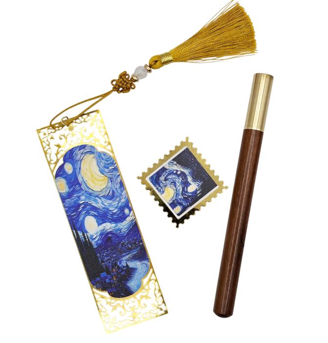 Set 2 Semne de Carte metalice si Pix GOLDEN NIGHTS [2]