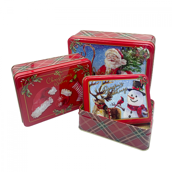 Set 3 Cutii metalice de Craciun HO HO HO [2]
