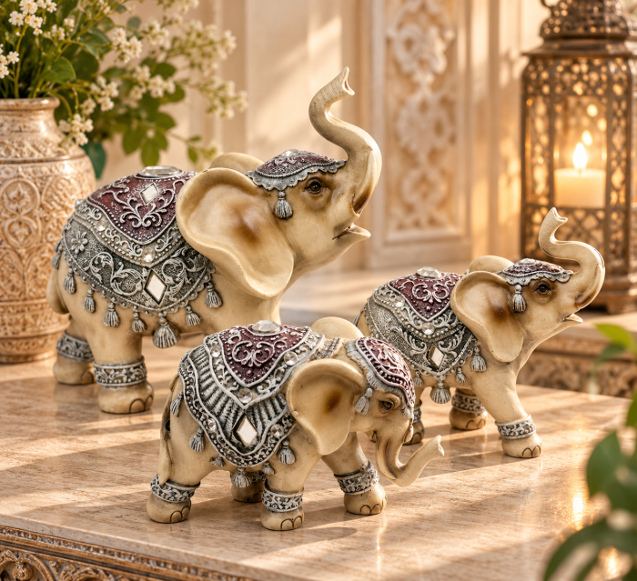 Set 3 Elefanti decorativi JAIPUR [3]