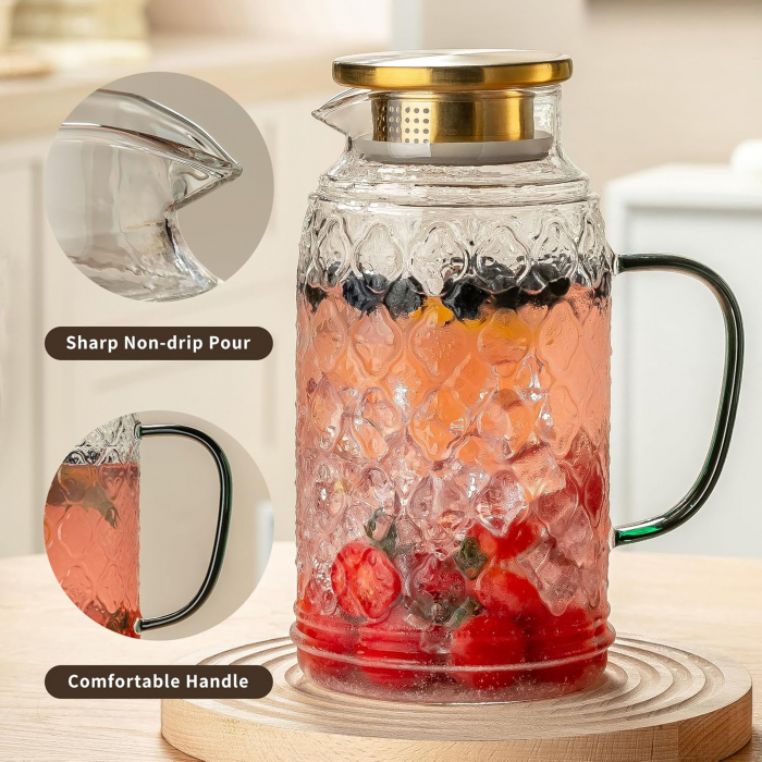 Carafa cu filtru si capac TRUDI, 1500 ml, Sticla borosilicata [3]