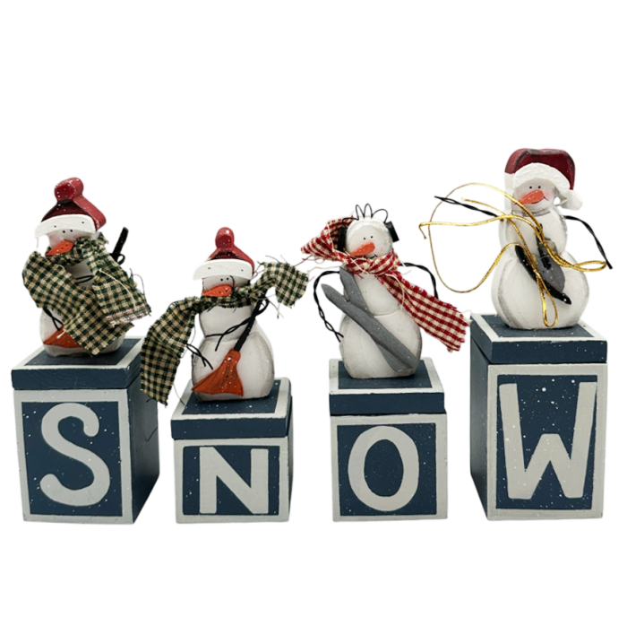 Set 4 Cutiuțe cu Capac SNOW și Figurine – Decor Crăciun [1]