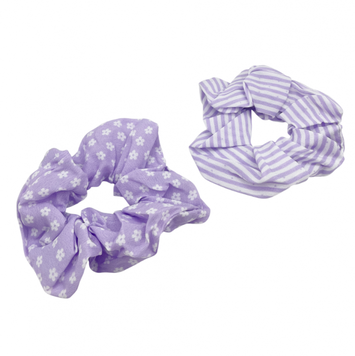 Set 2 elastice pentru par DENISE, Mov, 12cm [2]