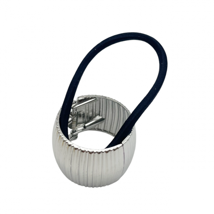 Elastic pentru par BRIGITTE cu inel, Argintiu, 3cm [2]
