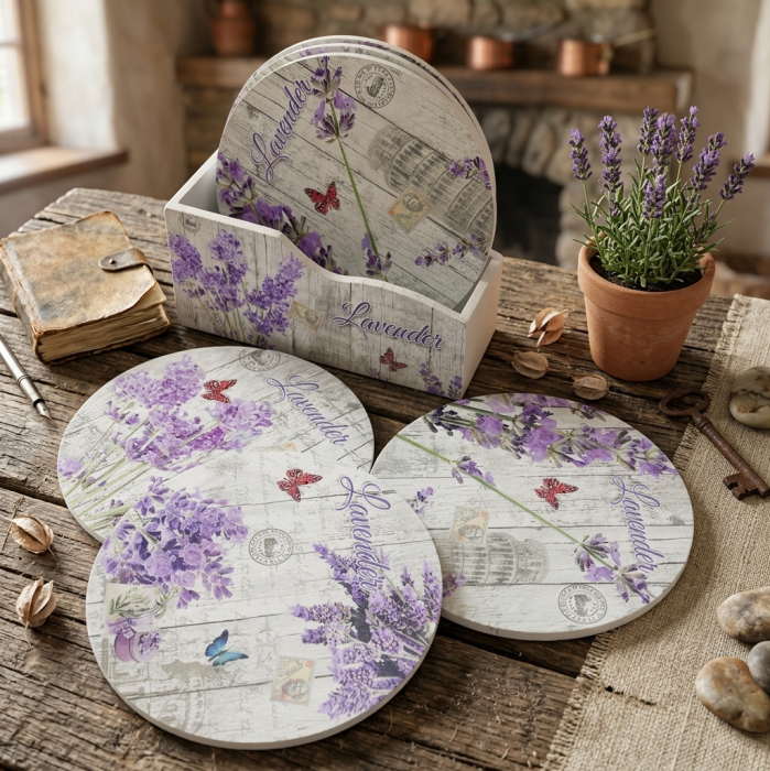 Set 6 Suporturi pahare LAVENDER HOME [3]