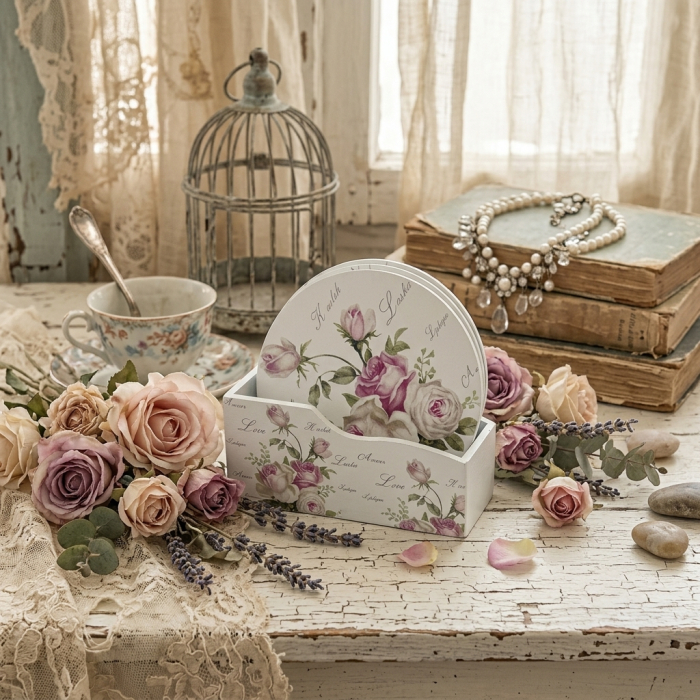 Set 6 Suporturi pahare ROMANTIC ROSES [3]