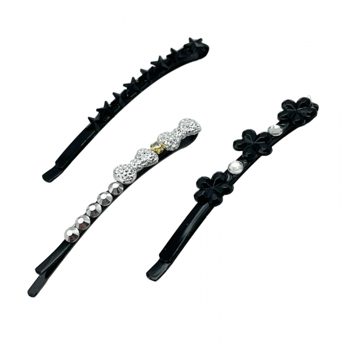 Set agrafe de par TERRY, Negru [2]