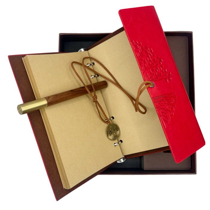 Set Cadou Agenda - Jurnal rosie cu Pix [3]