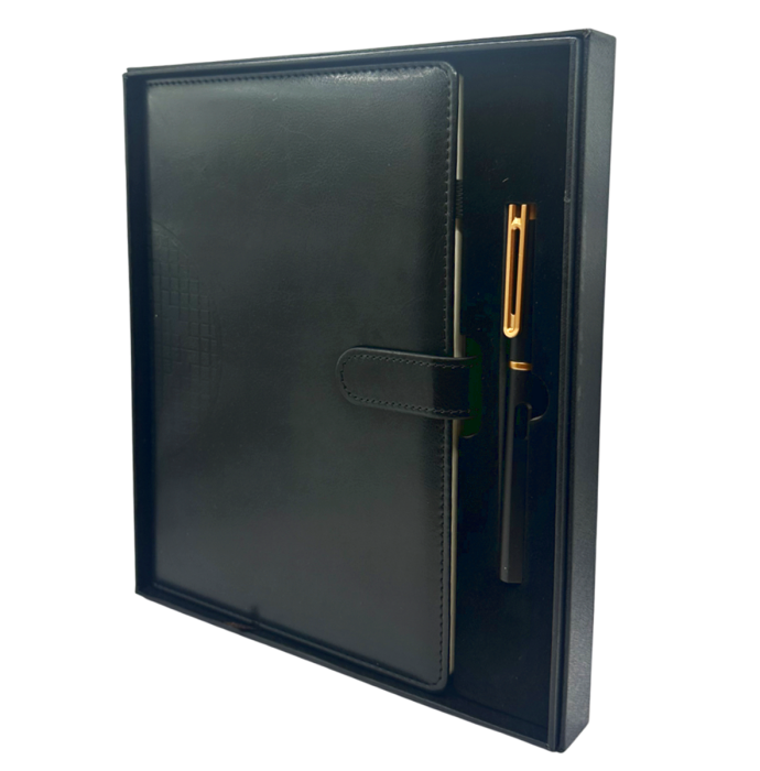 Set Agenda nedatata si pix metalic BRUCE DELUXE, Negru [2]