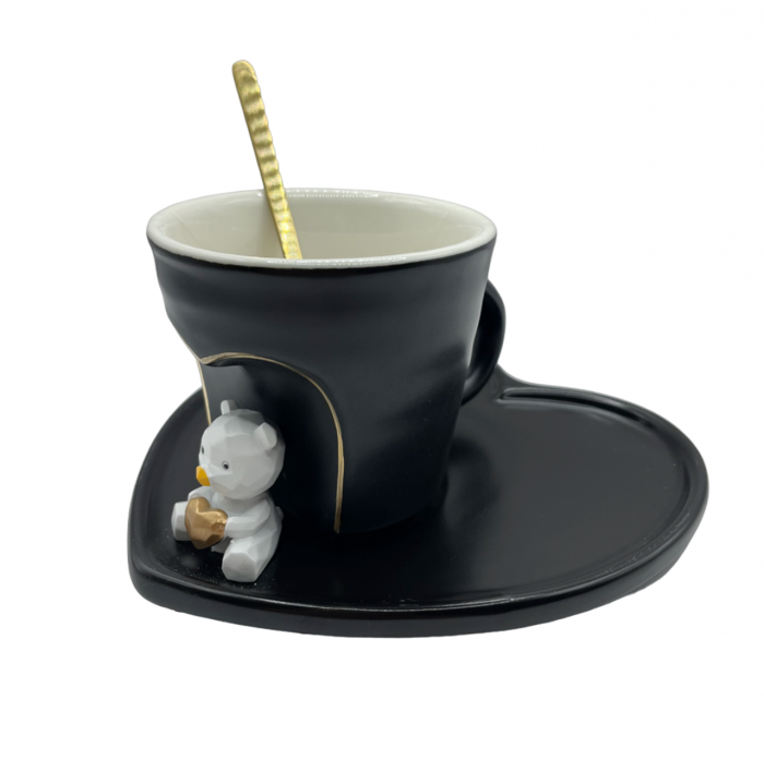 Set 2 Cesti & 2 Farfurii TEDDY IN LOVE, 125ml [2]