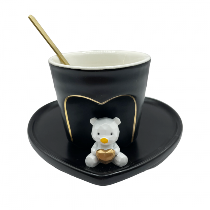 Set 2 Cesti & 2 Farfurii TEDDY IN LOVE, 125ml [4]