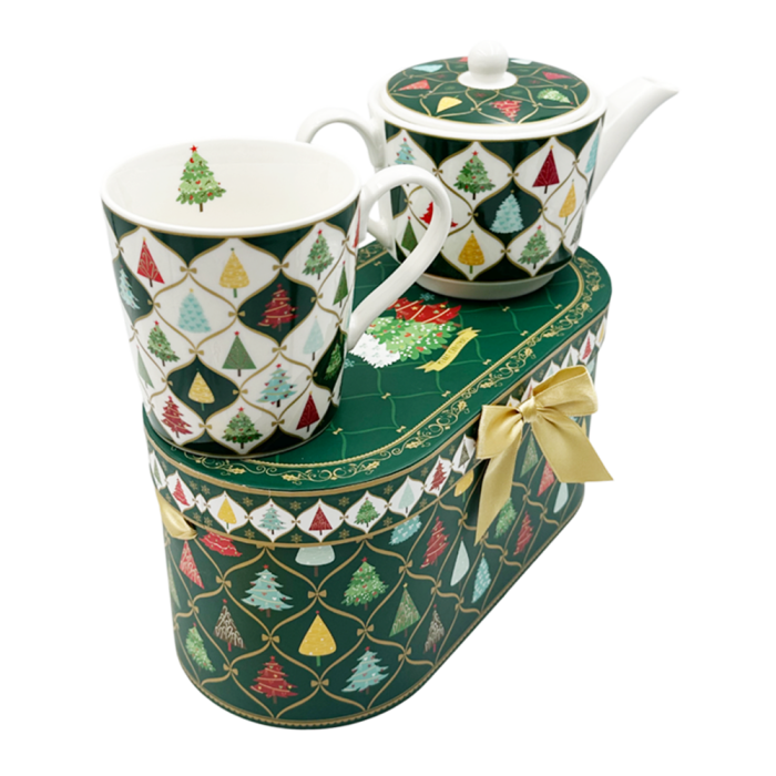 Set Cana & Ceainic din Portelan DIAMOND – Model Braduti [3]