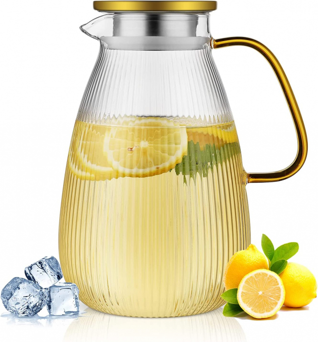 Set 4 Cani si Carafa din sticla borosilicata JONAS, 1300ml [2]