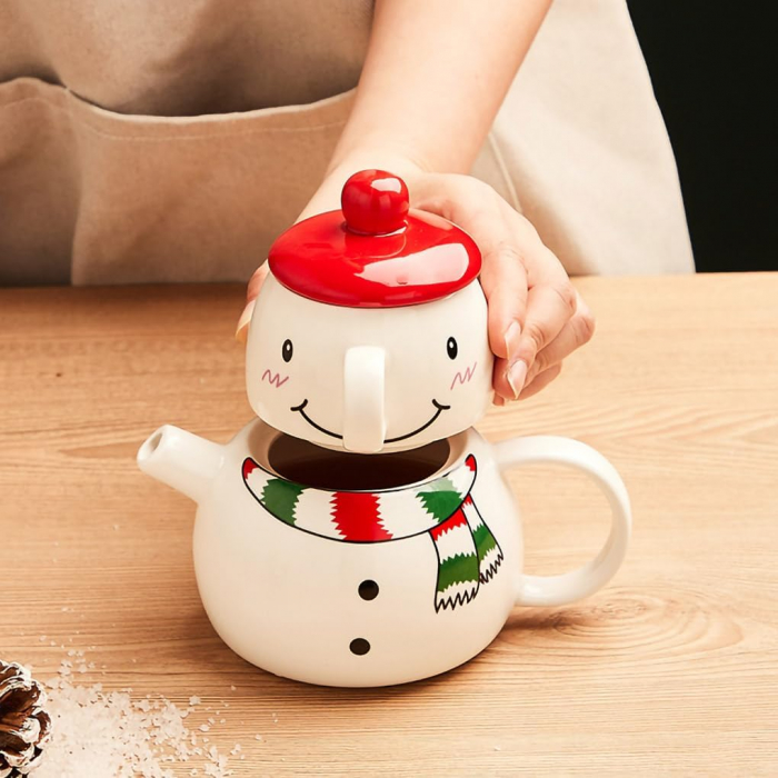 Set Ceainic cu ceasca FROSTY, Rosu, 480ml [2]