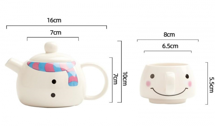 Set Ceainic cu ceasca FROSTY, Roz, 480ml [2]