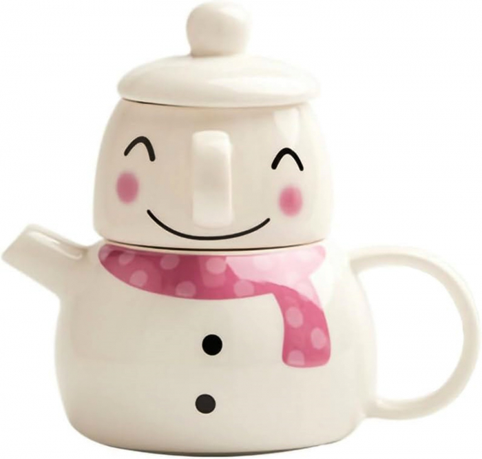Set Ceainic cu ceasca FROSTY, Roz, 480ml [1]