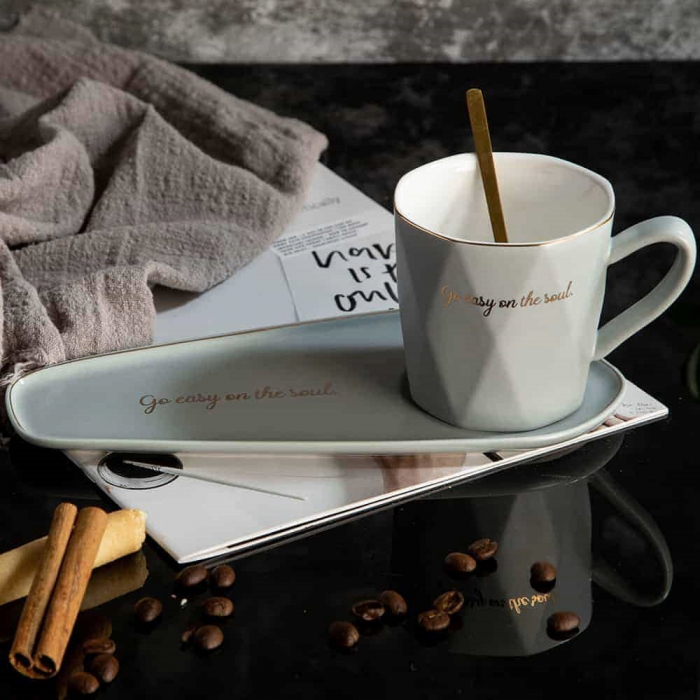 Set Ceasca 250ml & Farfurie SOUL, Gri [3]