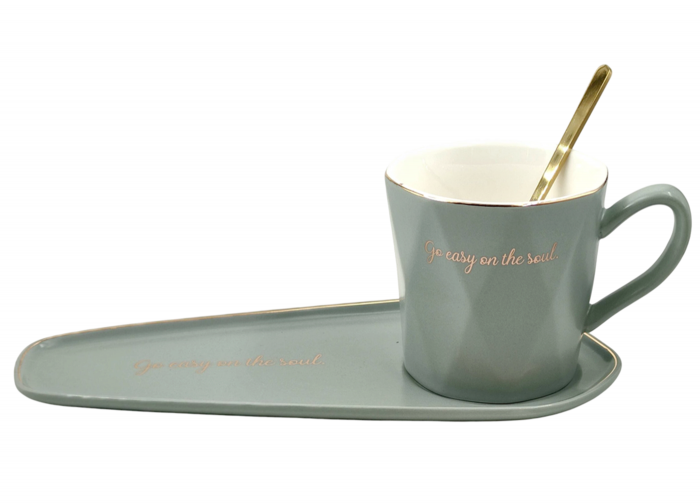 Set Ceasca 250ml & Farfurie SOUL, Gri [1]