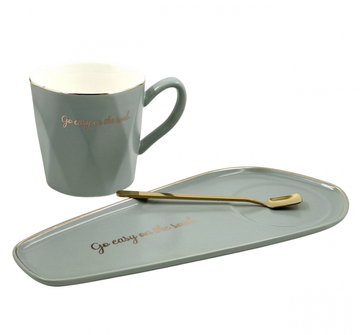 Set Ceasca 250ml & Farfurie SOUL, Gri [2]
