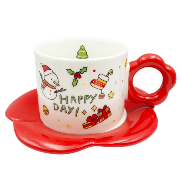 Set Ceasca cu Farfurioara HAPPY DAY - Decor Craciun [1]