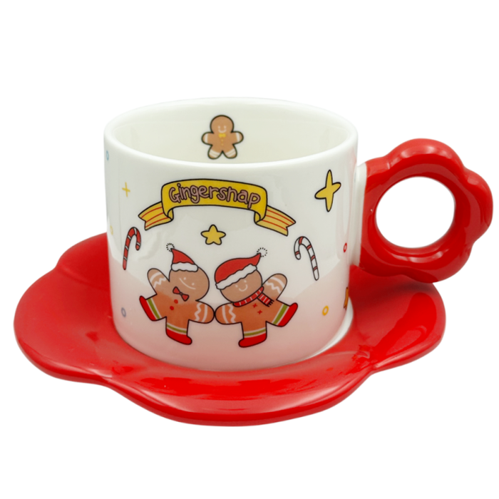 Set Ceasca cu Farfurioara GINGERSHOP - Decor Craciun [1]