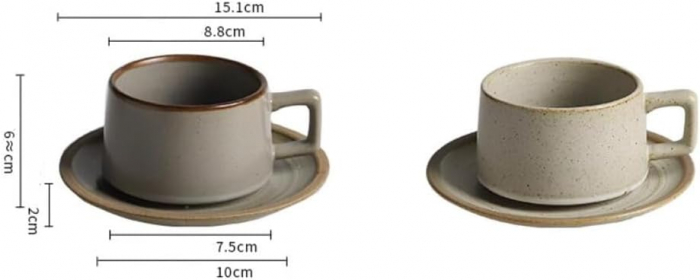Set Ceasca & Farfurie LORENZO, Khaki, 220ml [7]
