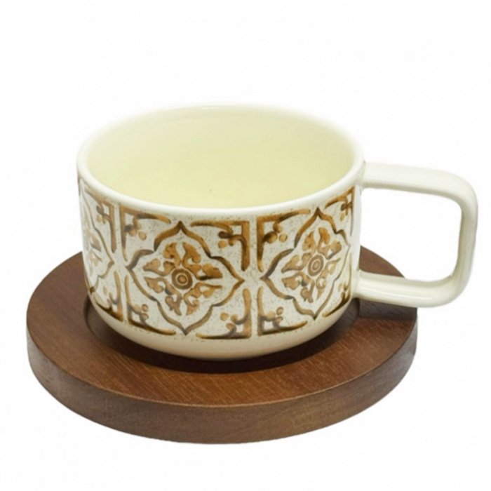 Set ceasca si farfurie ACACIA, Bej, 250ml [1]