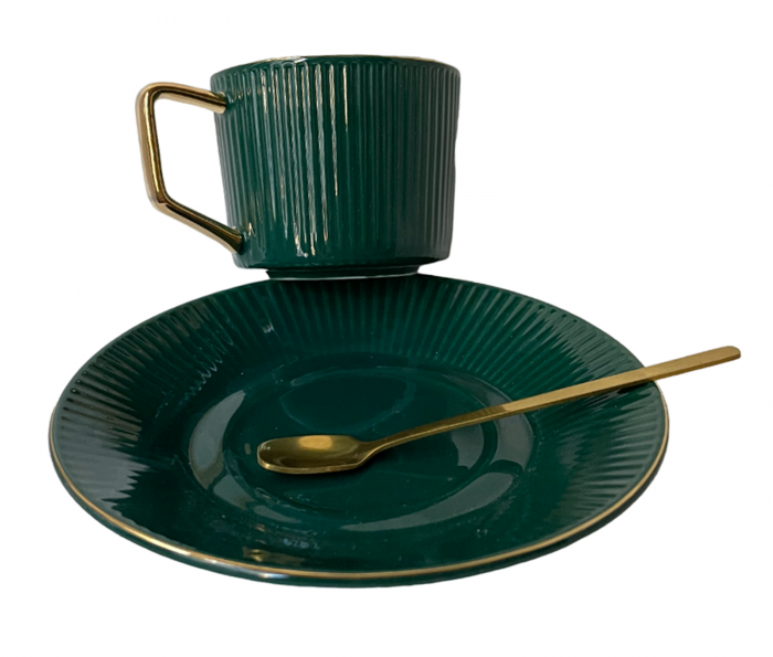 Set Ceasca si Farfurie CHARLIE, Verde, 200ml [2]