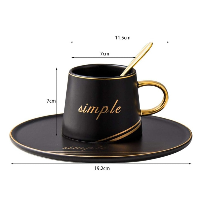 Set Ceasca si Farfurie DENZEL, negru mat, 230 ml [3]