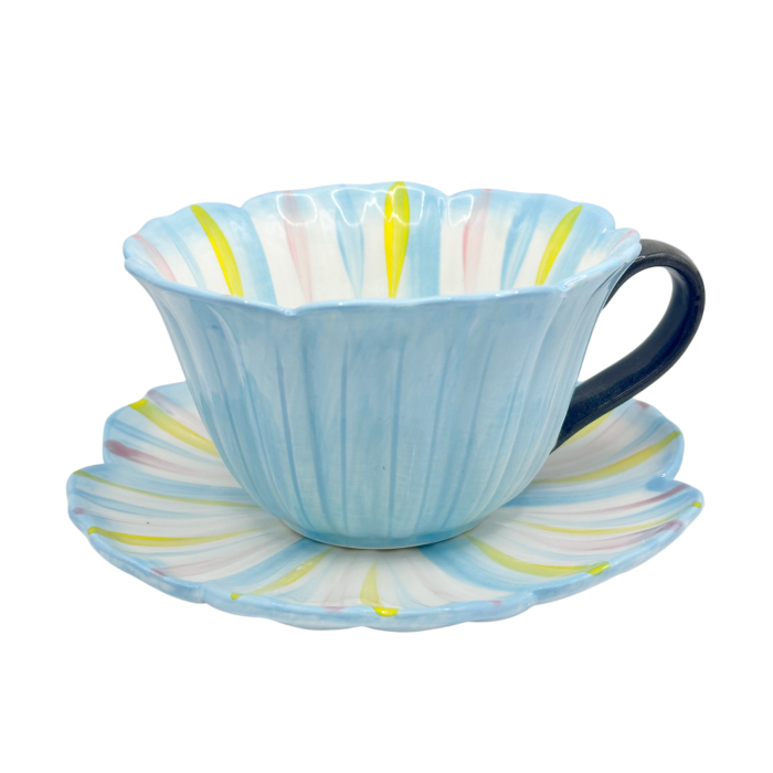 Set Ceasca si Farfurie floare BLOOM, Albastru [3]