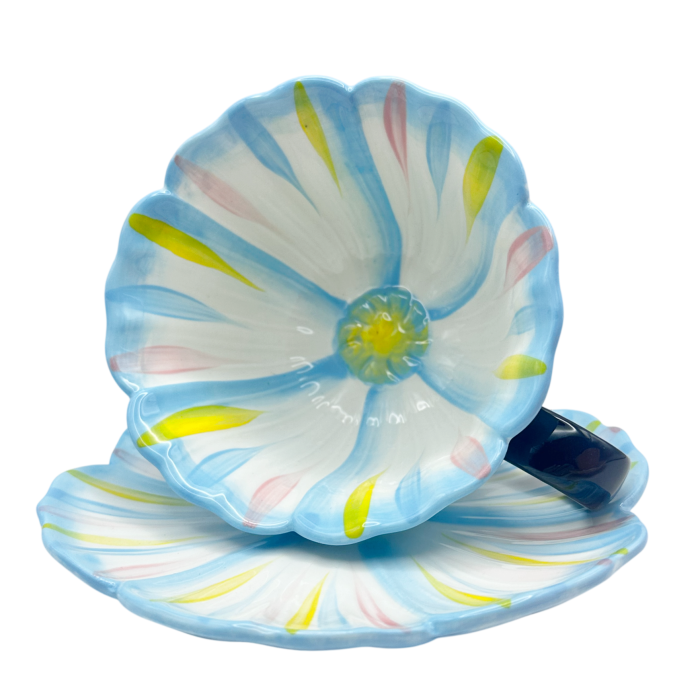 Set Ceasca si Farfurie floare BLOOM, Albastru [2]