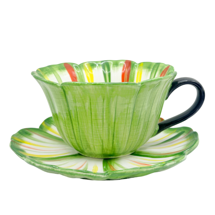 Set Ceasca verde si Farfurie floare BLOOM [2]