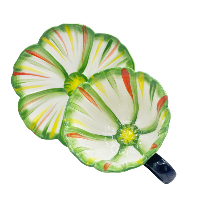 Set Ceasca verde si Farfurie floare BLOOM [5]